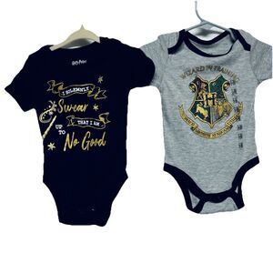 Harry Potter Baby Bodysuit Lot of 2 Size 6-9 Months One Piece Wizard in Training